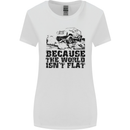 4X4 Because the World Isnt Flat Off Roading Womens Wider Cut T-Shirt White