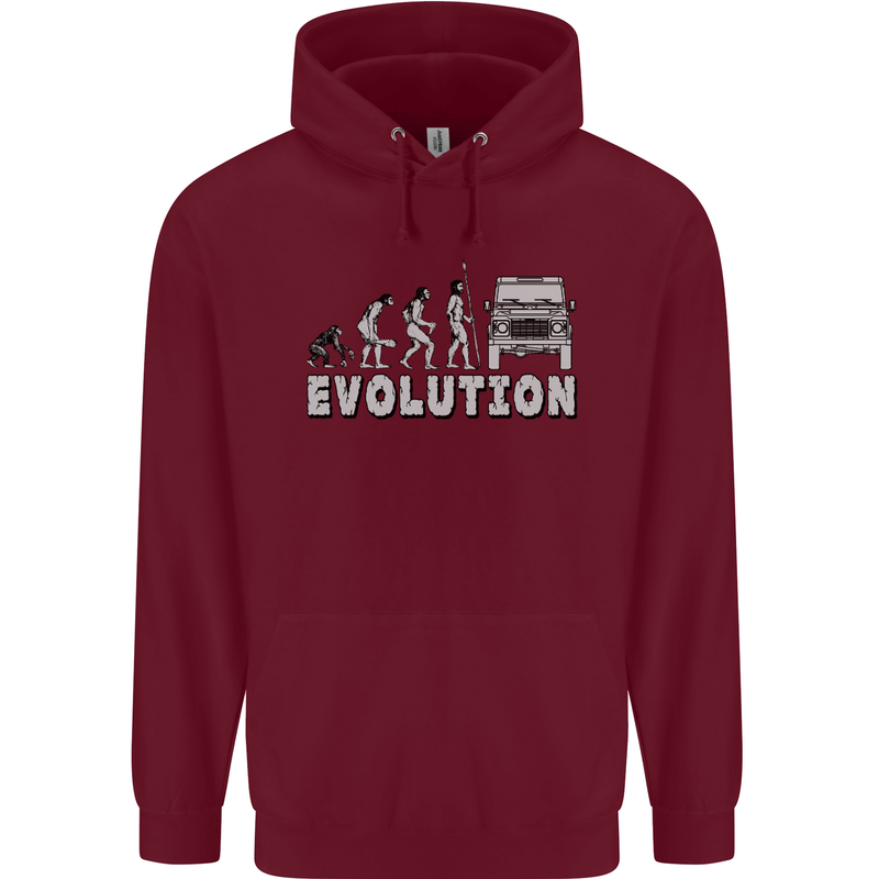4X4 Evolution Off Road Roading Funny Childrens Kids Hoodie Maroon