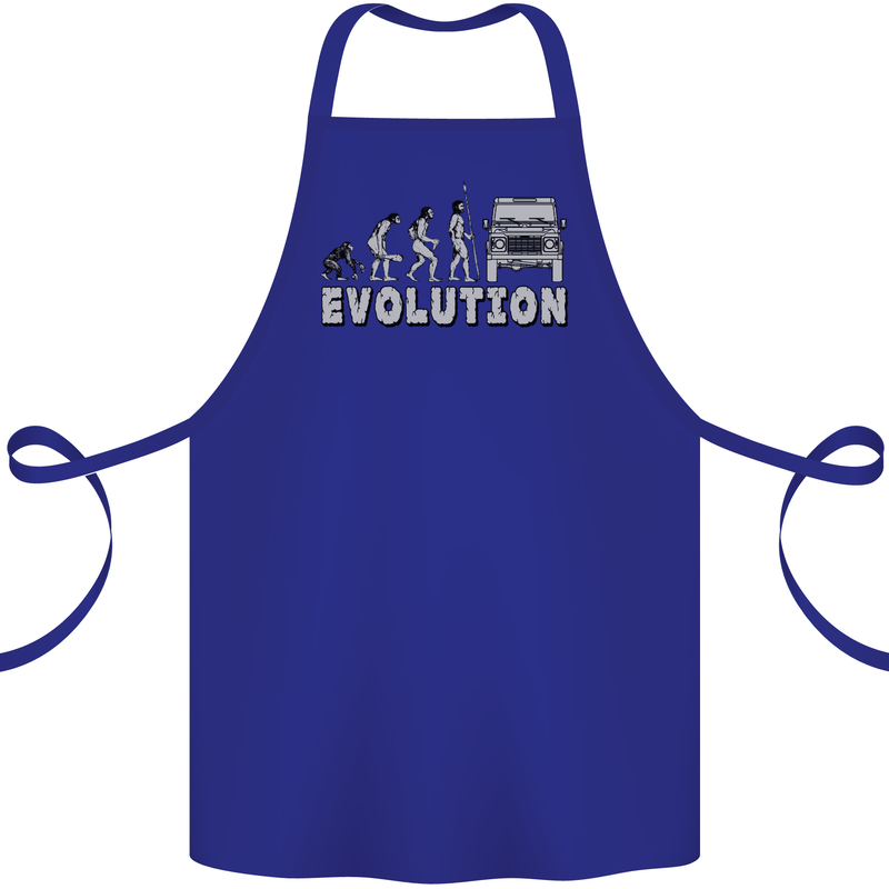 4X4 Evolution Off Road Roading Funny Cotton Apron 100% Organic Royal Blue