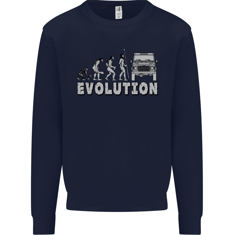 4X4 Evolution Off Road Roading Funny Kids Sweatshirt Jumper Navy Blue