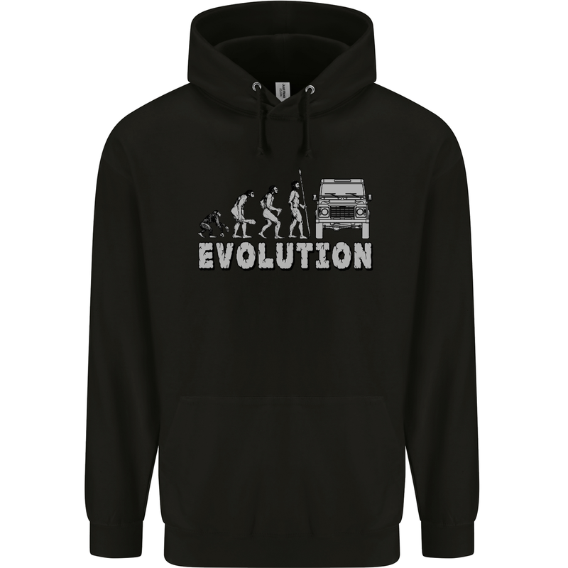 4X4 Evolution Off Road Roading Funny Mens 80% Cotton Hoodie Black