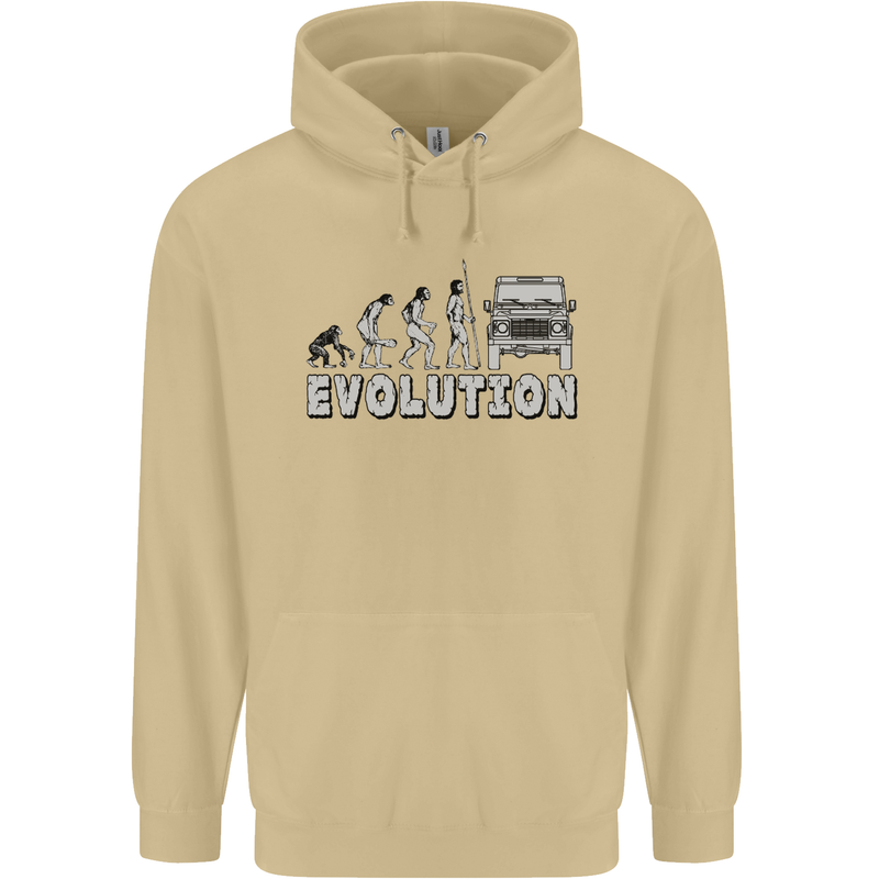 4X4 Evolution Off Road Roading Funny Mens 80% Cotton Hoodie Sand