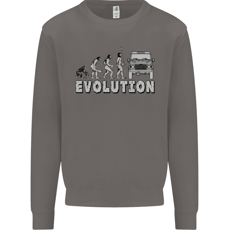 4X4 Evolution Off Road Roading Funny Mens Sweatshirt Jumper Charcoal