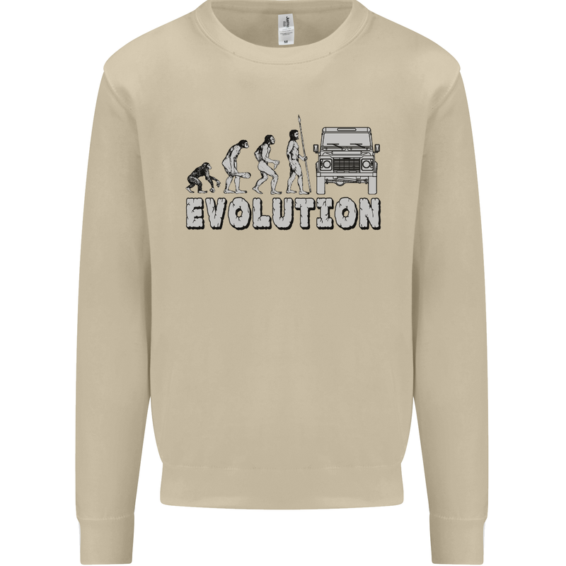 4X4 Evolution Off Road Roading Funny Mens Sweatshirt Jumper Sand