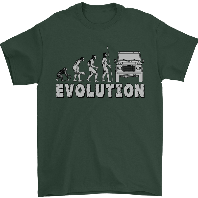 4X4 Evolution Off Road Roading Funny Mens T-Shirt Cotton Gildan Forest Green