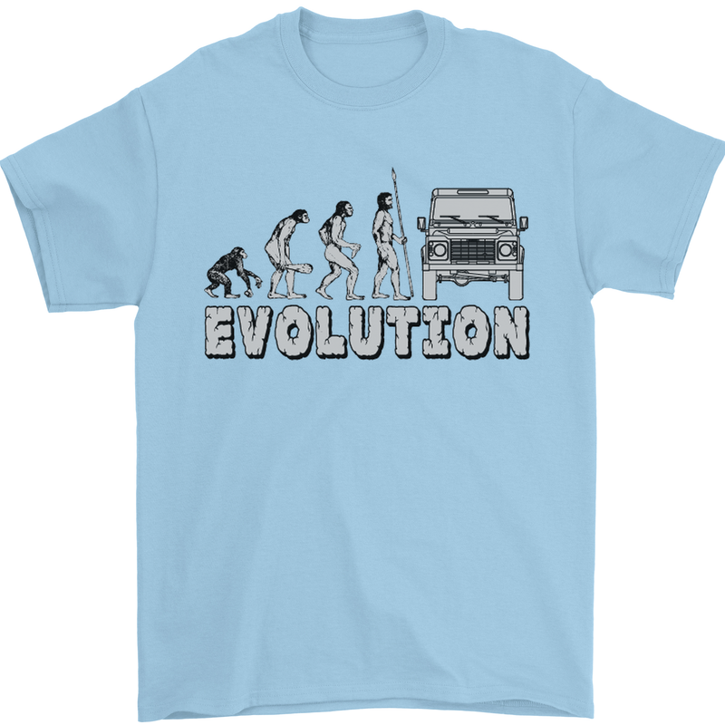 4X4 Evolution Off Road Roading Funny Mens T-Shirt Cotton Gildan Light Blue