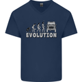 4X4 Evolution Off Road Roading Funny Mens V-Neck Cotton T-Shirt Navy Blue