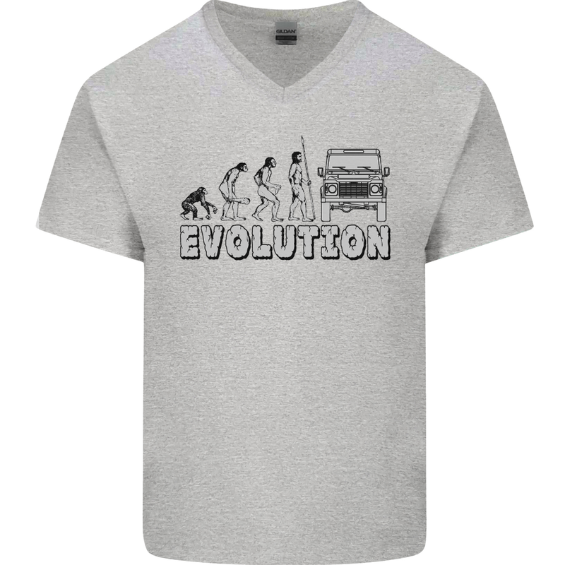 4X4 Evolution Off Road Roading Funny Mens V-Neck Cotton T-Shirt Sports Grey