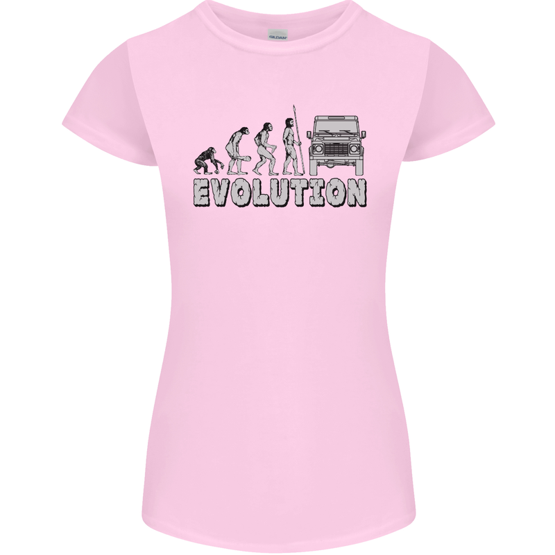 4X4 Evolution Off Road Roading Funny Womens Petite Cut T-Shirt Light Pink