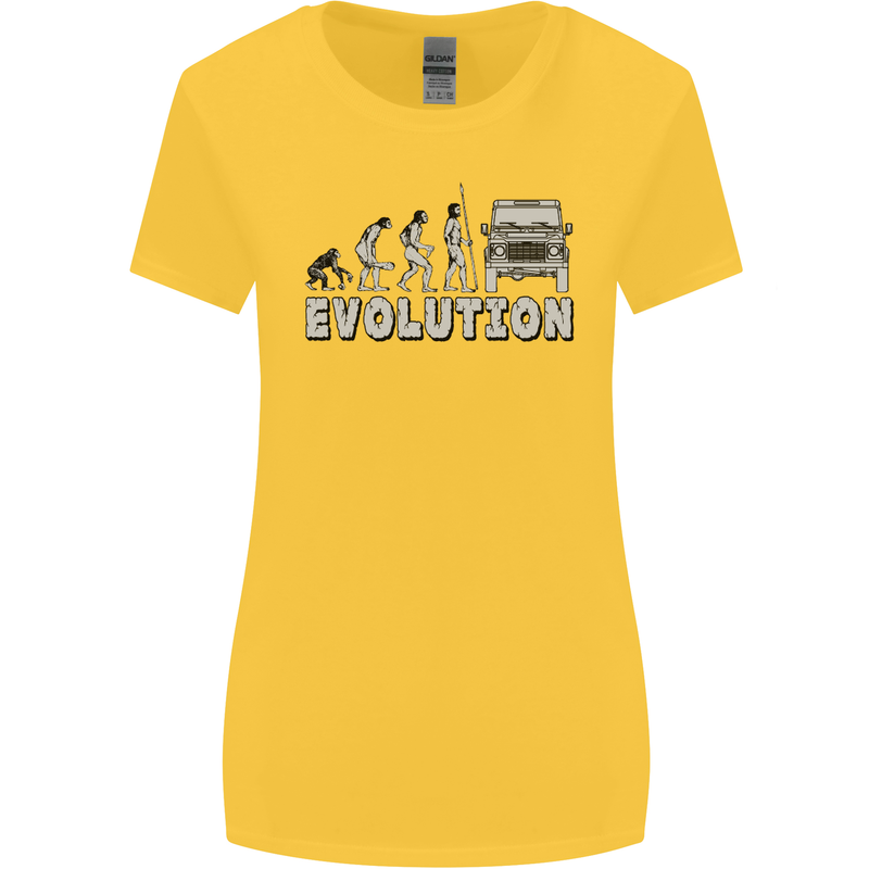 4X4 Evolution Off Road Roading Funny Womens Wider Cut T-Shirt Yellow