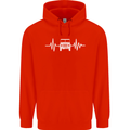 4X4 Heart Beat Pulse Off Road Roading Childrens Kids Hoodie Bright Red