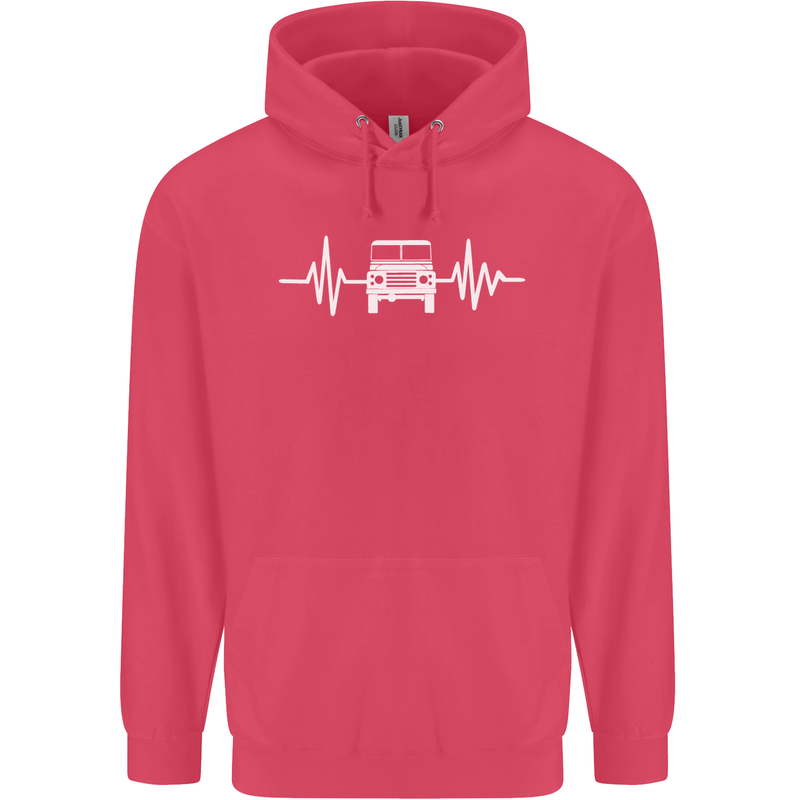 4X4 Heart Beat Pulse Off Road Roading Childrens Kids Hoodie Heliconia