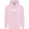 4X4 Heart Beat Pulse Off Road Roading Childrens Kids Hoodie Light Pink