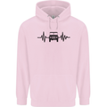 4X4 Heart Beat Pulse Off Road Roading Childrens Kids Hoodie Light Pink
