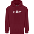 4X4 Heart Beat Pulse Off Road Roading Childrens Kids Hoodie Maroon