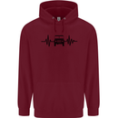 4X4 Heart Beat Pulse Off Road Roading Childrens Kids Hoodie Maroon