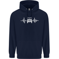 4X4 Heart Beat Pulse Off Road Roading Childrens Kids Hoodie Navy Blue