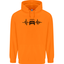 4X4 Heart Beat Pulse Off Road Roading Childrens Kids Hoodie Orange