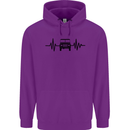 4X4 Heart Beat Pulse Off Road Roading Childrens Kids Hoodie Purple