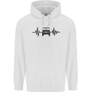 4X4 Heart Beat Pulse Off Road Roading Childrens Kids Hoodie White