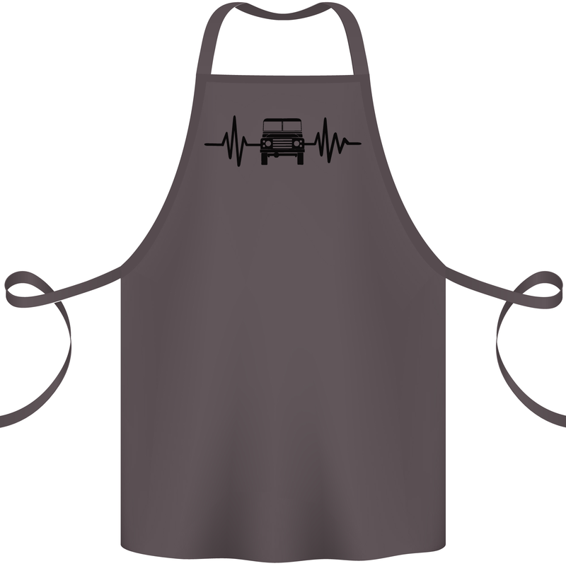 4X4 Heart Beat Pulse Off Road Roading Cotton Apron 100% Organic Dark Grey