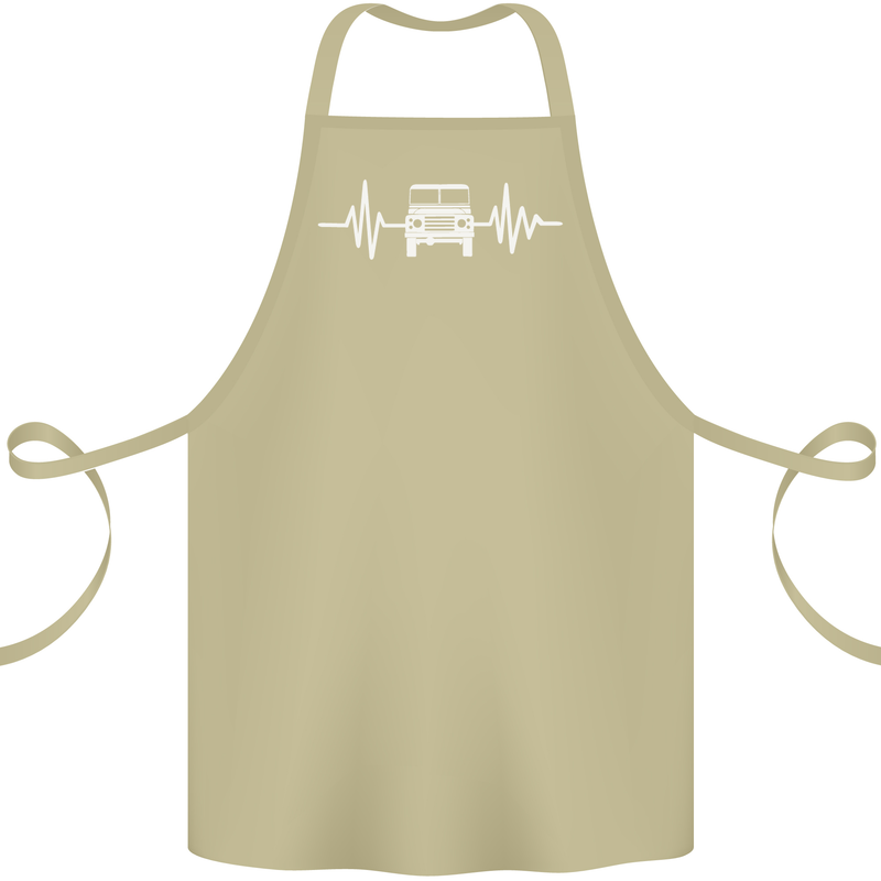 4X4 Heart Beat Pulse Off Road Roading Cotton Apron 100% Organic Khaki