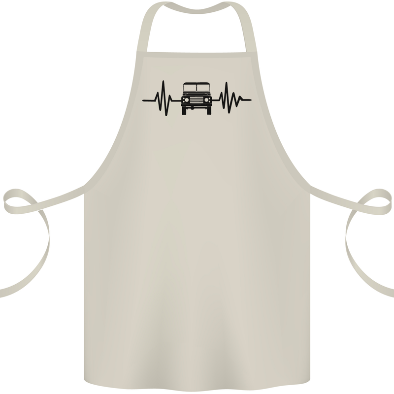 4X4 Heart Beat Pulse Off Road Roading Cotton Apron 100% Organic Natural