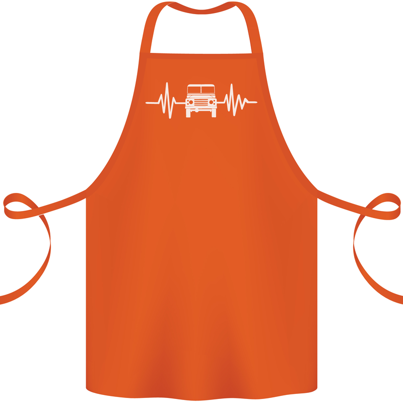 4X4 Heart Beat Pulse Off Road Roading Cotton Apron 100% Organic Orange
