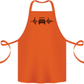 4X4 Heart Beat Pulse Off Road Roading Cotton Apron 100% Organic Orange