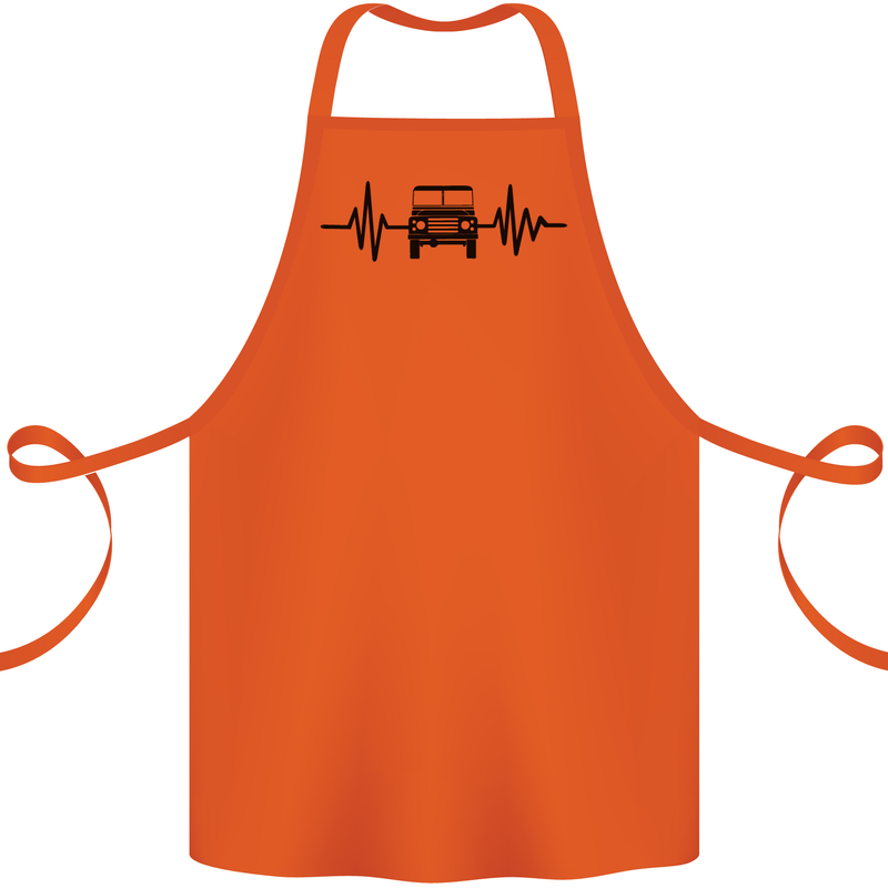4X4 Heart Beat Pulse Off Road Roading Cotton Apron 100% Organic Orange