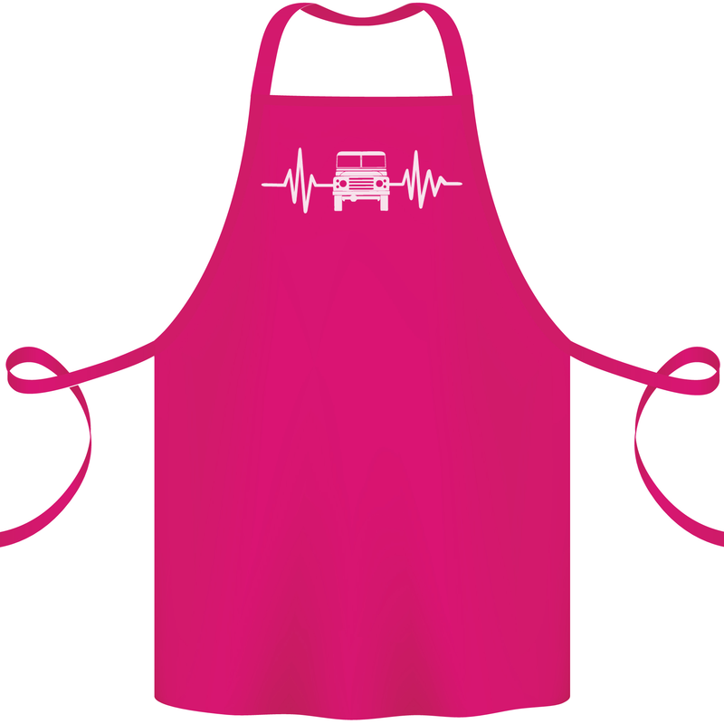4X4 Heart Beat Pulse Off Road Roading Cotton Apron 100% Organic Pink