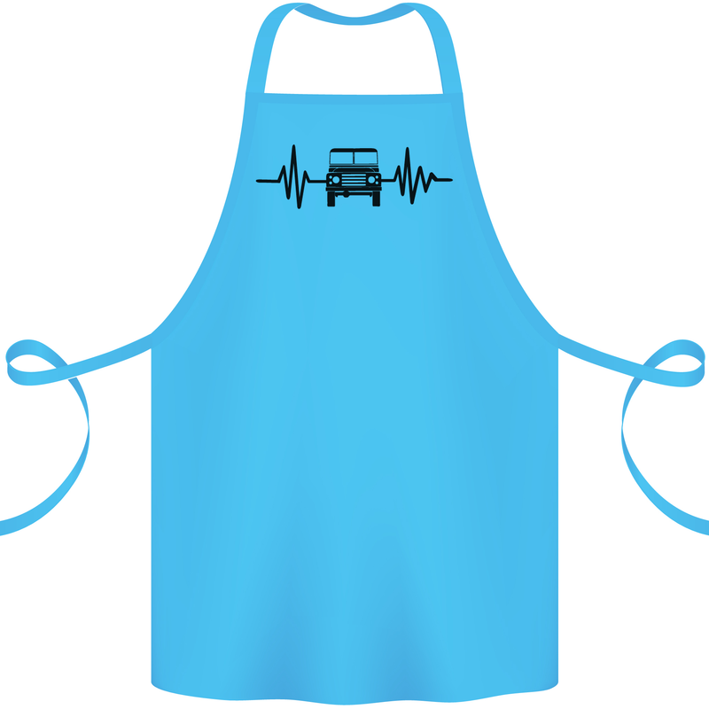 4X4 Heart Beat Pulse Off Road Roading Cotton Apron 100% Organic Turquoise
