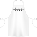 4X4 Heart Beat Pulse Off Road Roading Cotton Apron 100% Organic White
