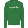 4X4 Heart Beat Pulse Off Road Roading Kids Sweatshirt Jumper Irish Green