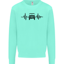 4X4 Heart Beat Pulse Off Road Roading Kids Sweatshirt Jumper Peppermint