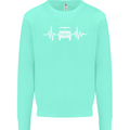 4X4 Heart Beat Pulse Off Road Roading Kids Sweatshirt Jumper Peppermint