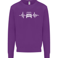 4X4 Heart Beat Pulse Off Road Roading Kids Sweatshirt Jumper Purple