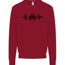 4X4 Heart Beat Pulse Off Road Roading Kids Sweatshirt Jumper Red
