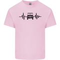 4X4 Heart Beat Pulse Off Road Roading Kids T-Shirt Childrens Light Pink