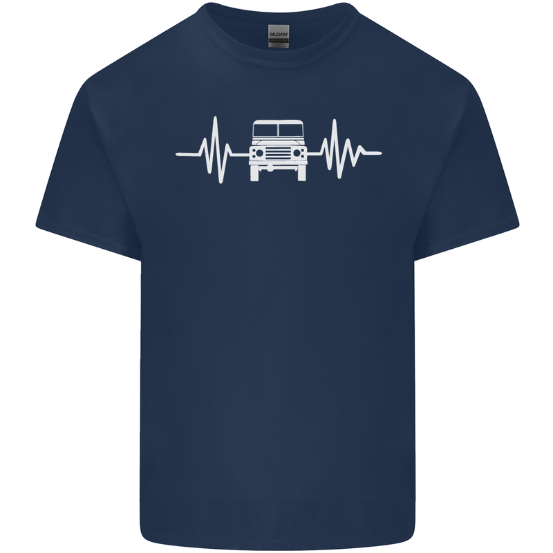 4X4 Heart Beat Pulse Off Road Roading Kids T-Shirt Childrens Navy Blue