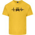 4X4 Heart Beat Pulse Off Road Roading Kids T-Shirt Childrens Yellow
