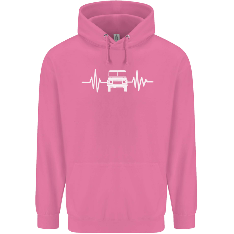 4X4 Heart Beat Pulse Off Road Roading Mens 80% Cotton Hoodie Azelea