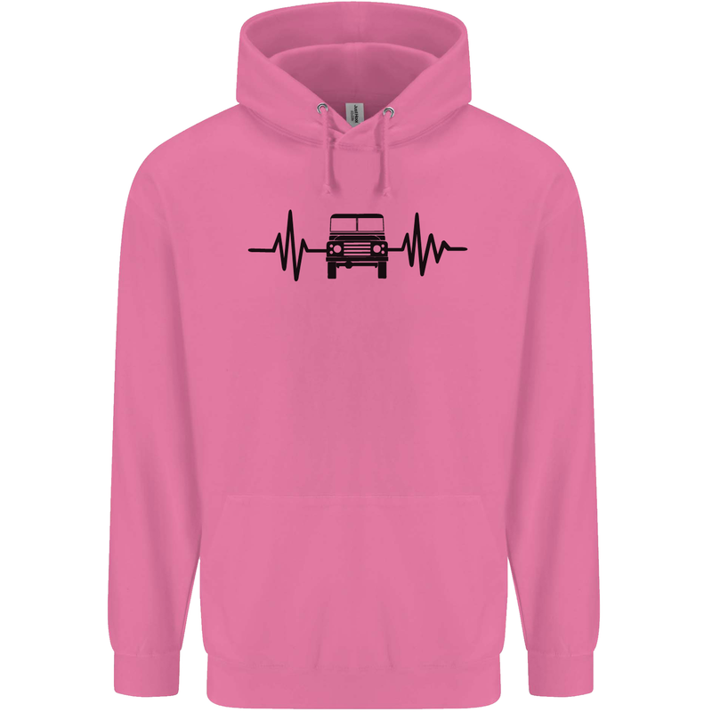 4X4 Heart Beat Pulse Off Road Roading Mens 80% Cotton Hoodie Azelea