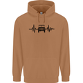 4X4 Heart Beat Pulse Off Road Roading Mens 80% Cotton Hoodie Caramel Latte