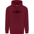 4X4 Heart Beat Pulse Off Road Roading Mens 80% Cotton Hoodie Maroon