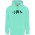 4X4 Heart Beat Pulse Off Road Roading Mens 80% Cotton Hoodie Peppermint