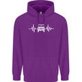4X4 Heart Beat Pulse Off Road Roading Mens 80% Cotton Hoodie Purple