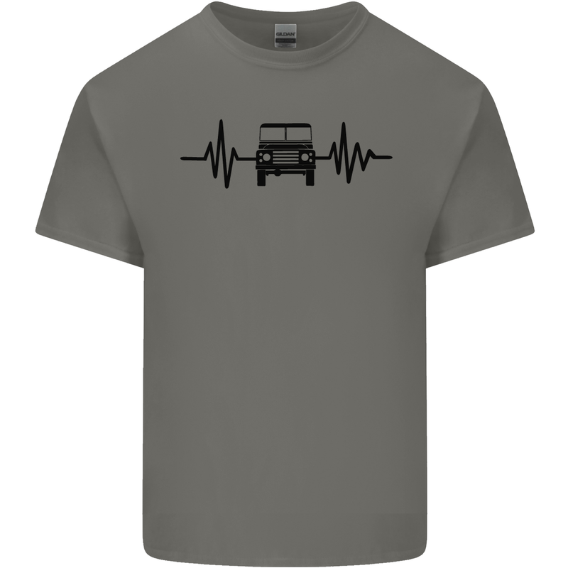 4X4 Heart Beat Pulse Off Road Roading Mens Cotton T-Shirt Tee Top Charcoal