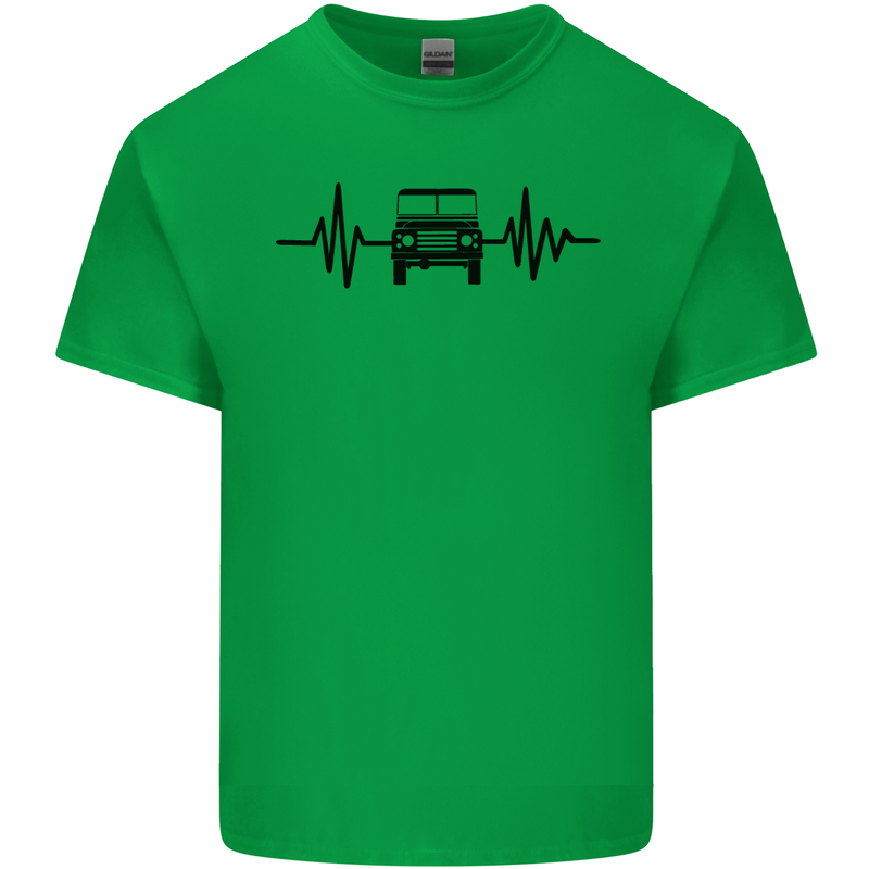 4X4 Heart Beat Pulse Off Road Roading Mens Cotton T-Shirt Tee Top Irish Green