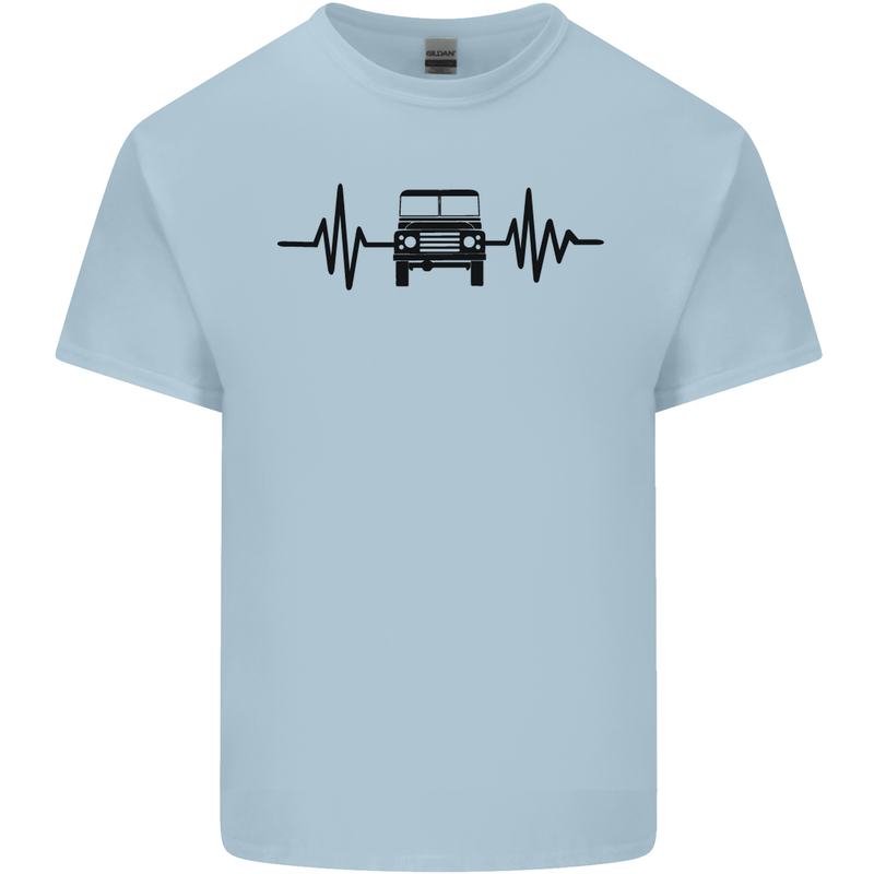 4X4 Heart Beat Pulse Off Road Roading Mens Cotton T-Shirt Tee Top Light Blue